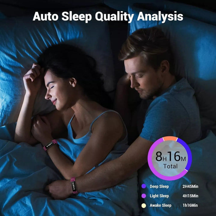 Runlio Fitness Tracker with Sleep Monitor, Activity Tracker with Step and Calories Counter, IP67 Waterproof Fitness Watch with Pedometer Stopwatch for Women Men - OneBag