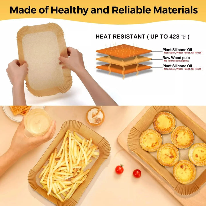 125 Pcs 8.6x5.5 Inch Rectangle Disposable Air Fryer Liners, Parchment Paper Liner for Ninja AF300UK AF400UK - OneBag