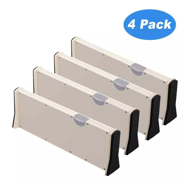 4 Pcs Adjustable Drawer Dividers Organizer Separators, Good Grips Dresser Organizer, Closet, Drawer, Desk, Kitchen Storage