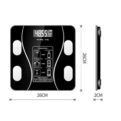 Black Smart Digital Bathroom Scales Body Fat, Electronic Bluetooth Scale Rechargeable - OneBag