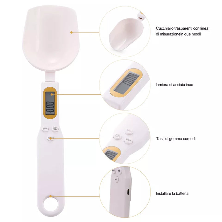 Digital Scale Spoon, Electronic Weighing Measuring Cup for Portioning Spices - OneBag