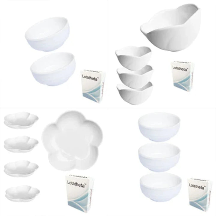 3 Pcs Shaped Porcelain Soy Sauce Dish, Ceramic Dip Dipping Bowls White for Dinner Baking BBQ and Cooking - OneBag