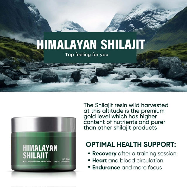 Shilajit 50g, Pure-Himalayan-Shilajit-Resin Rich in Fulvic Acid and Minerals, Energy Boost & Immune Support - OneBag