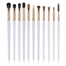 11 Pcs UNIMEIX White Eye Makeup Brushes, Pearl Black Eyeshadow Makeup Brushes Set - OneBag