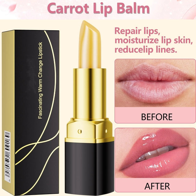 Incisite 3 Pcs Lip Balm Lipstick,Color Changing Lipstick,Lip Stain Long Lasting Waterproof,Long Lasting Nutritious Lip Balm Lips Moisturizer Lipstick For Women(Black Rose,Carrot,Red Cherry) - OneBag