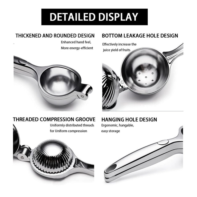 Lemon Squeezer Heavy Duty, Premium Metal Lemon Orange Lime Citrus Press Juicer Hand Juicer, Engineered Hand Squeezer Easy to Use and Clean - Anti Corrosive and Dishwasher Safe - OneBag